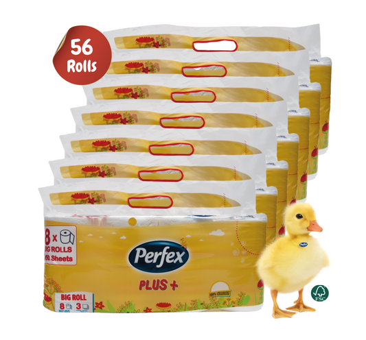 Perfex Toilet Paper Plus+ white, 3-ply, 250 sheets, 56 rolls